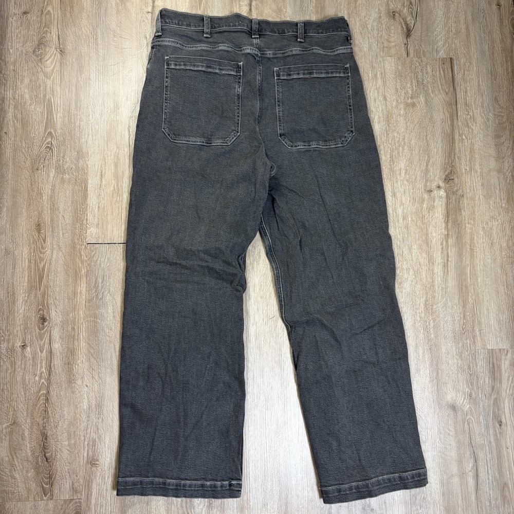 Hollister Mens Super Baggy Jeans 36x32 Dark Gray Wide Leg Pants Cotton Blend - Picture 2 of 8